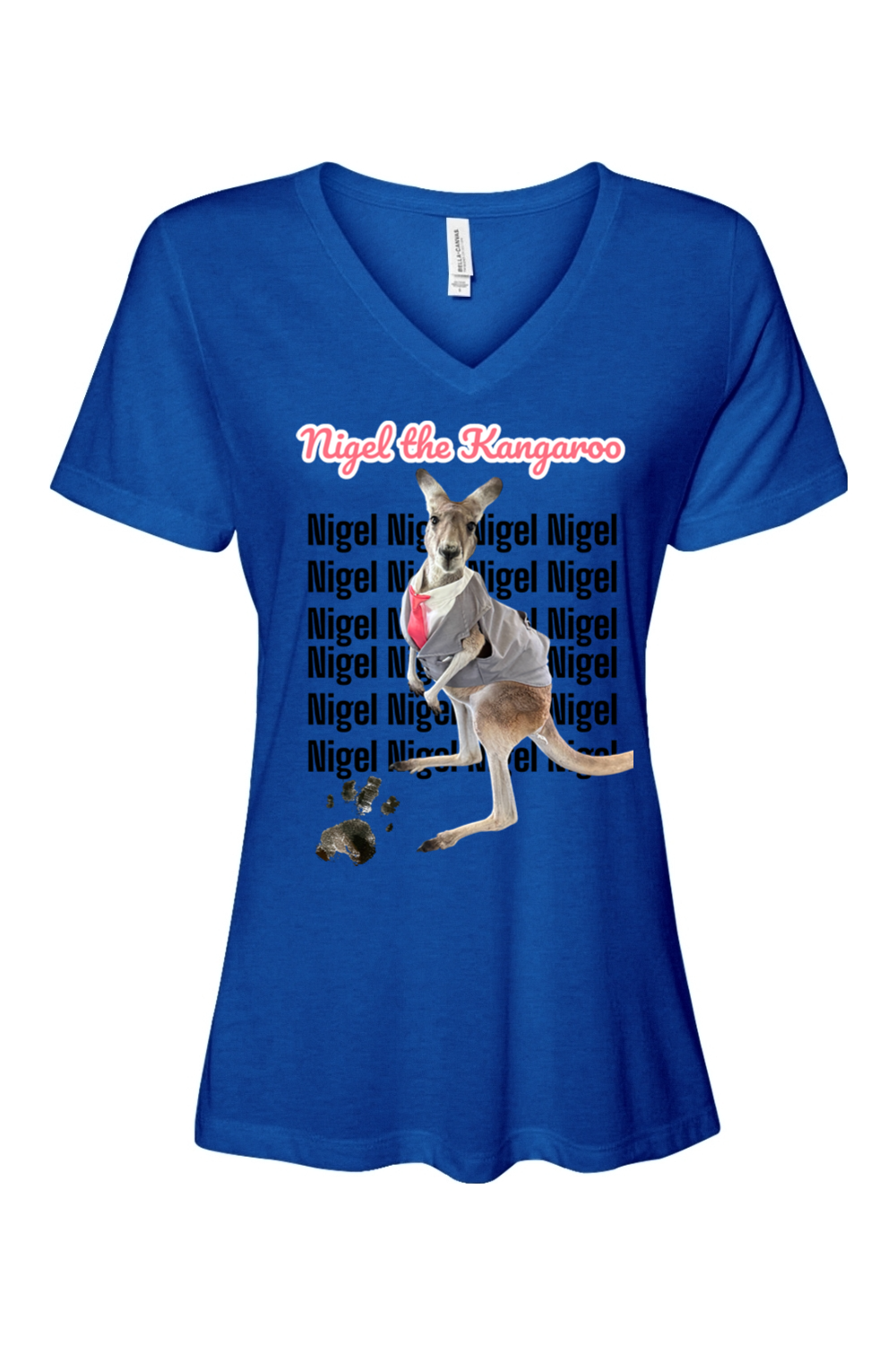 Tuxedo Nigel Block Letter Relaxed Fit Womens T-shirt
