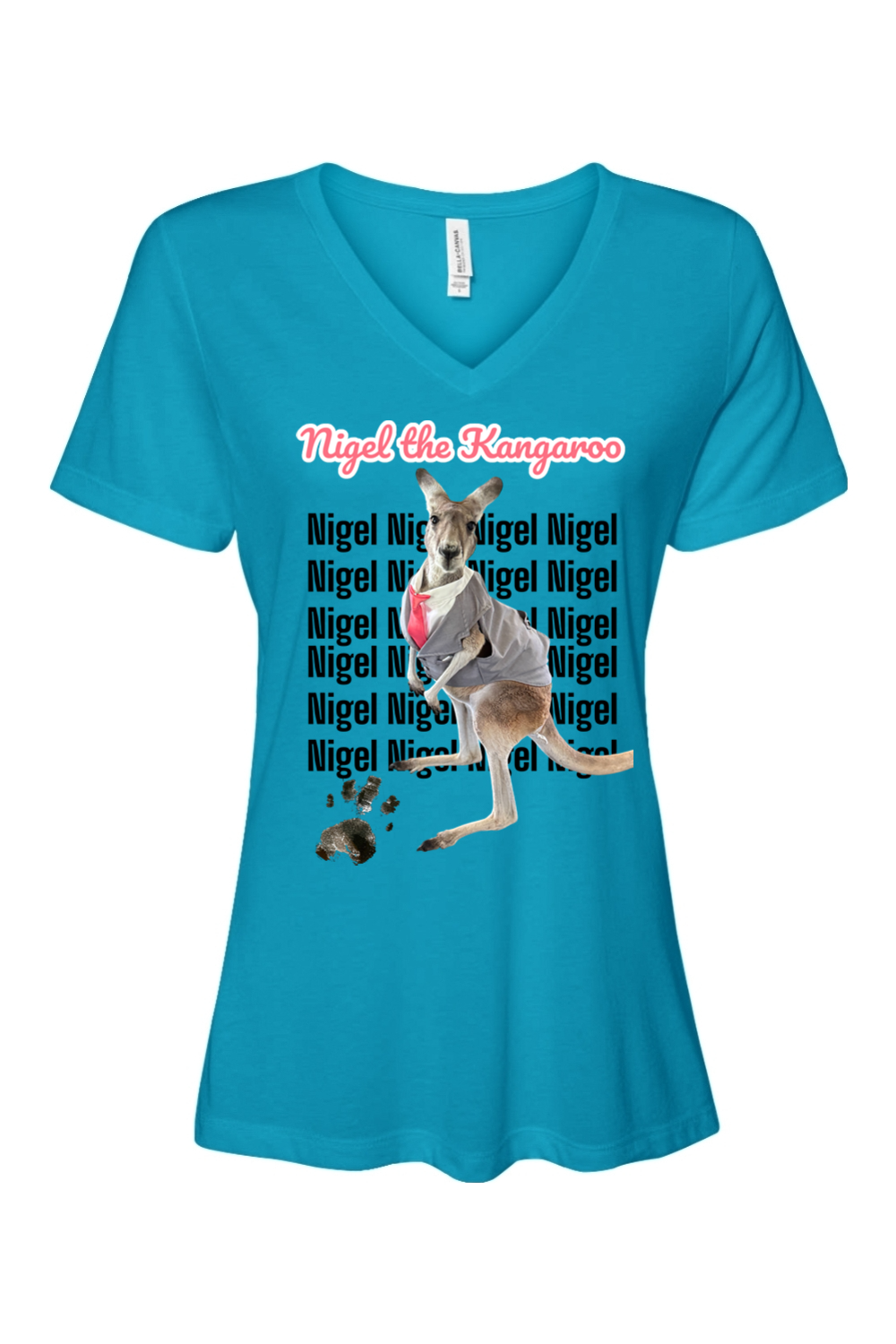 Tuxedo Nigel Block Letter Relaxed Fit Womens T-shirt