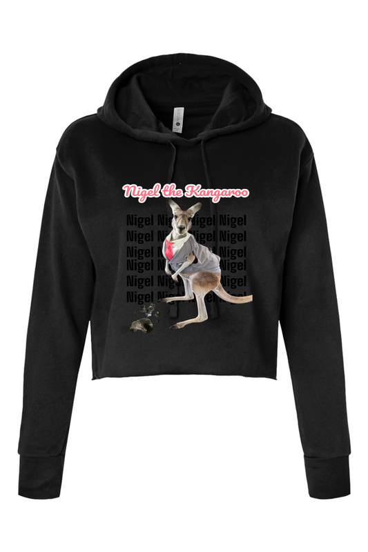 Tuxedo Nigel Block Letter Womens Cropped Hoodie