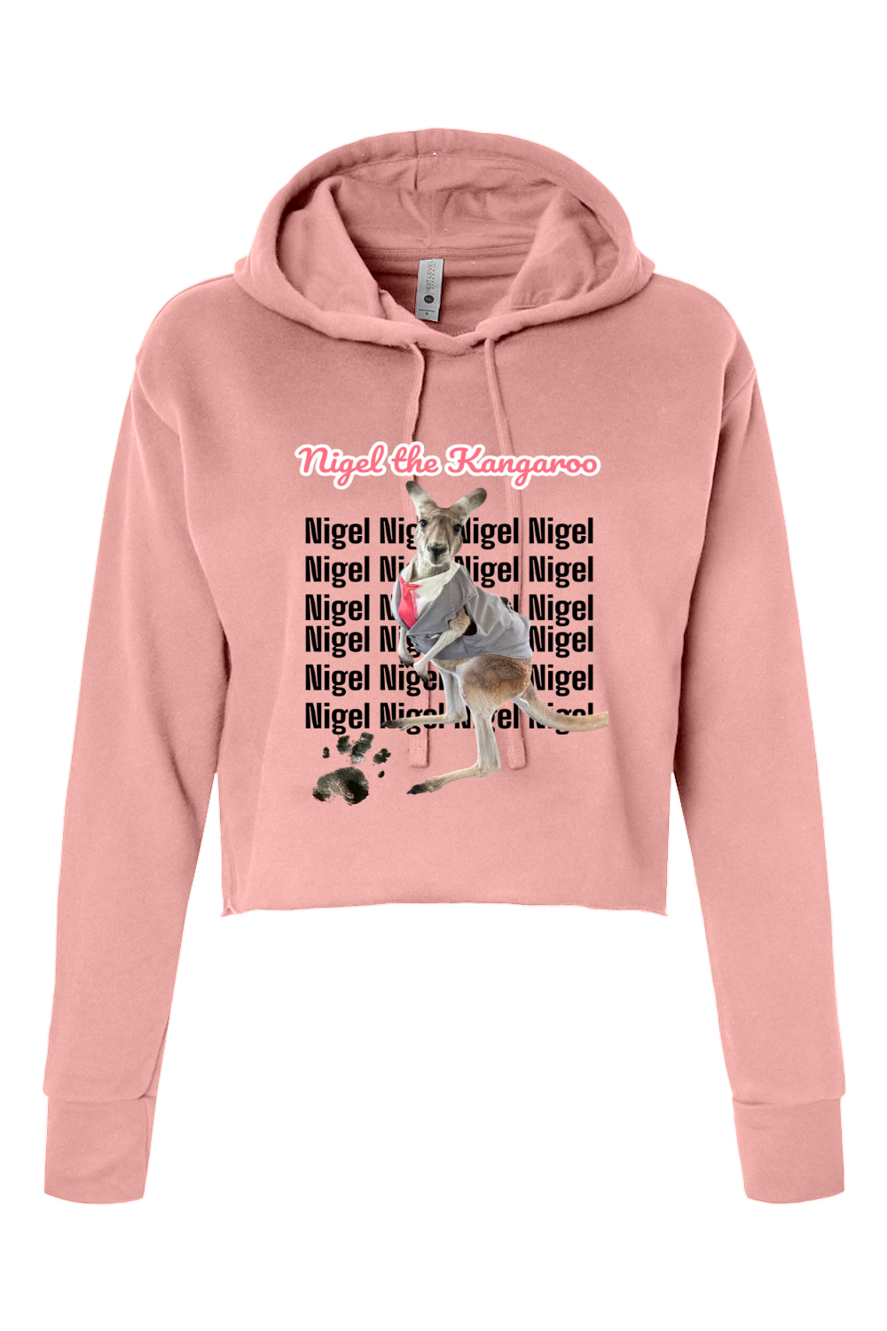 Tuxedo Nigel Block Letter Womens Cropped Hoodie