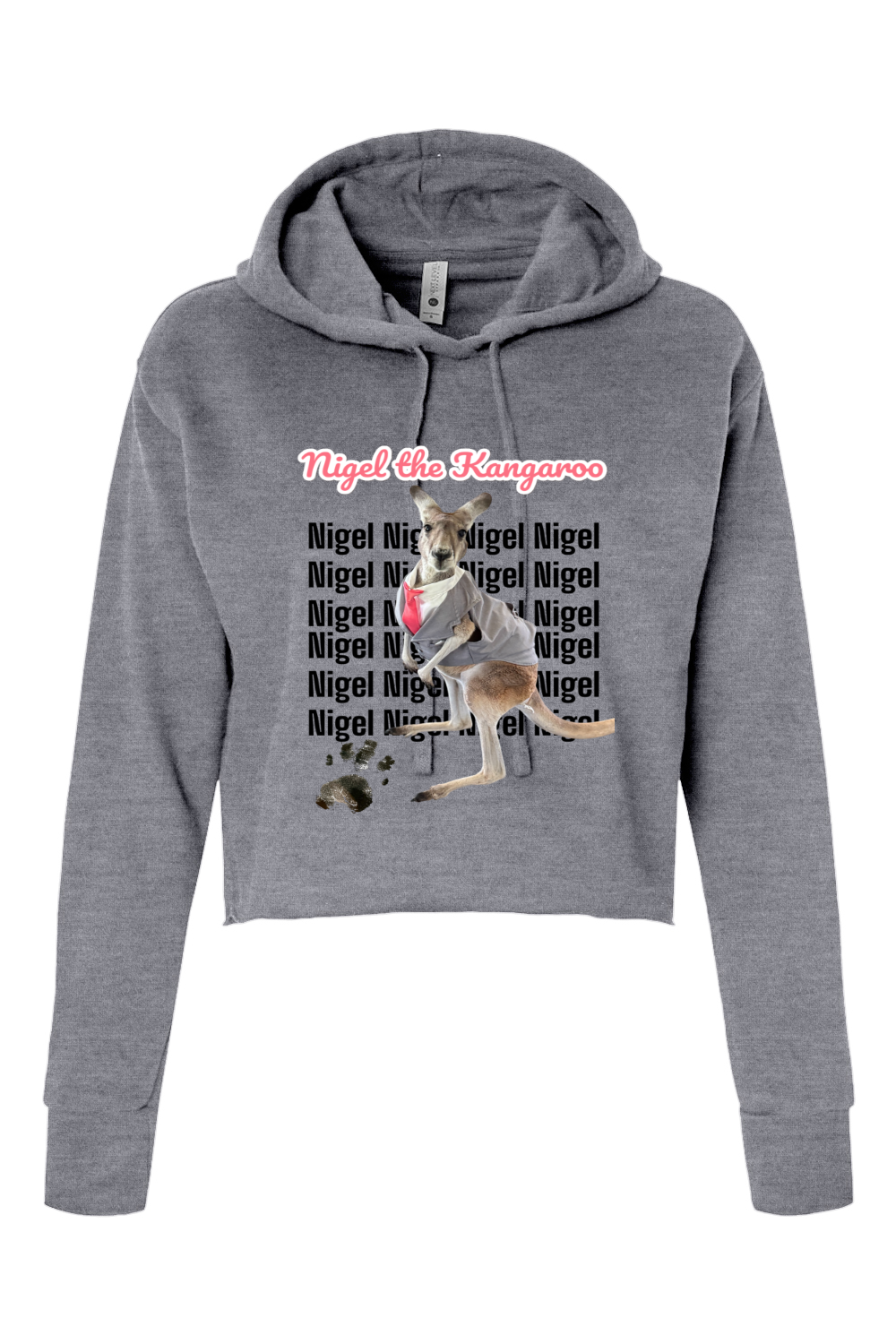 Tuxedo Nigel Block Letter Womens Cropped Hoodie