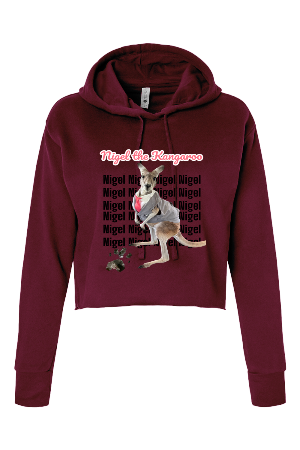 Tuxedo Nigel Block Letter Womens Cropped Hoodie