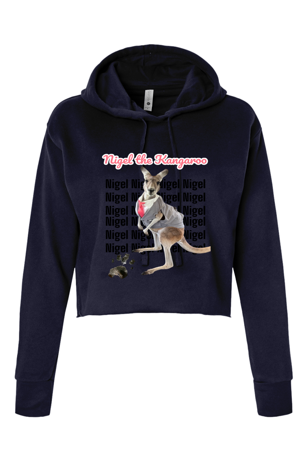 Tuxedo Nigel Block Letter Womens Cropped Hoodie