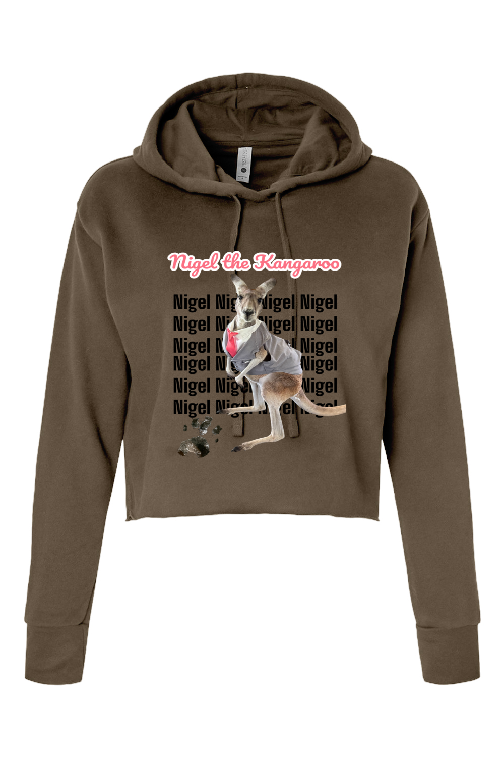 Tuxedo Nigel Block Letter Womens Cropped Hoodie