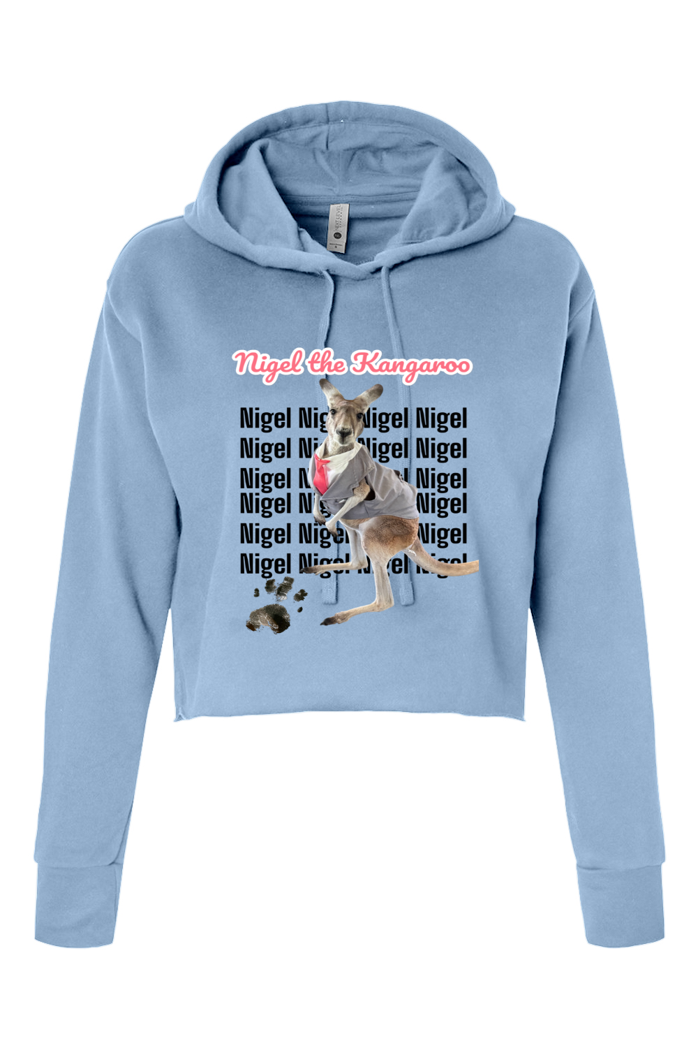 Tuxedo Nigel Block Letter Womens Cropped Hoodie