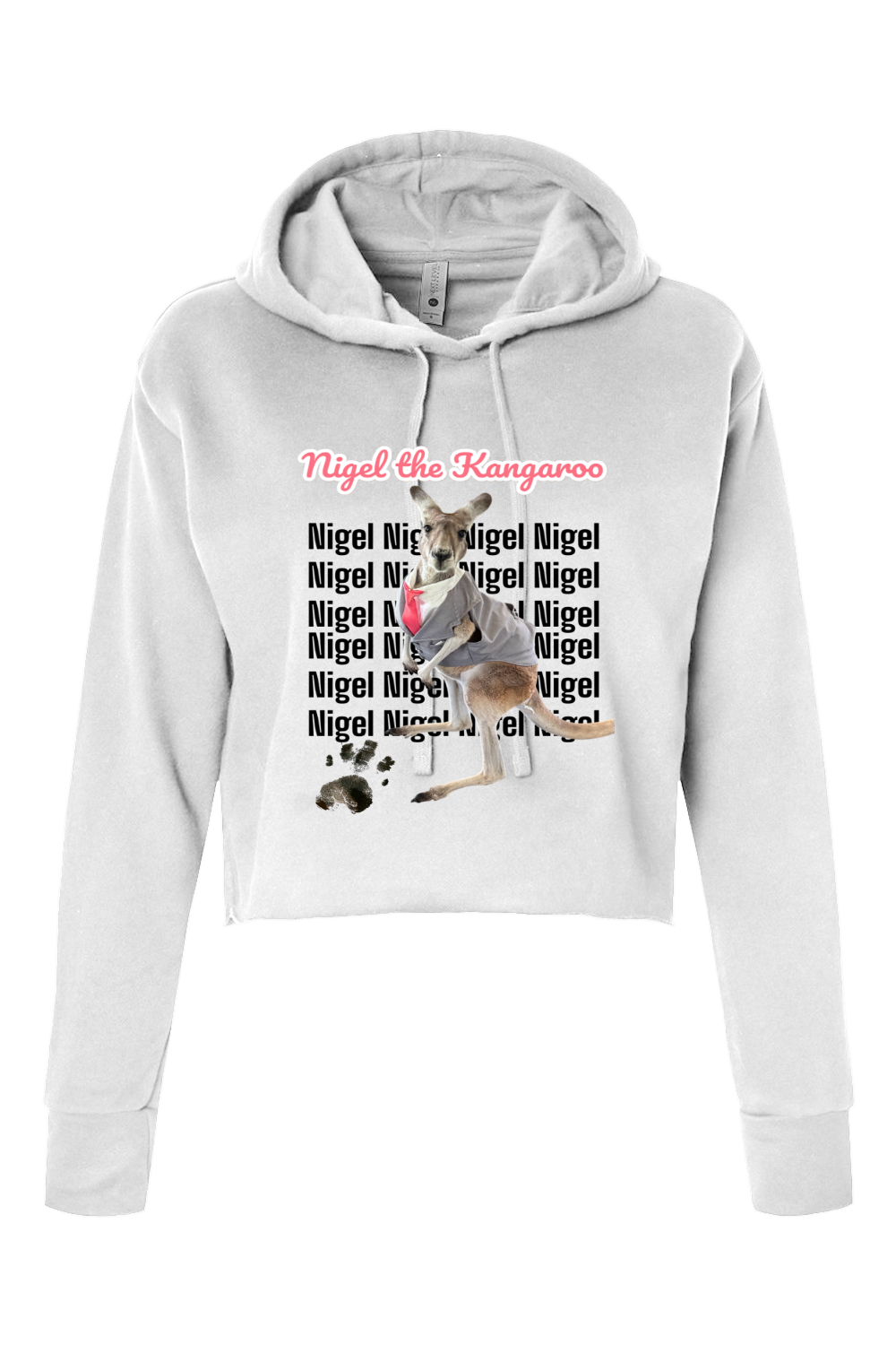 Tuxedo Nigel Block Letter Womens Cropped Hoodie