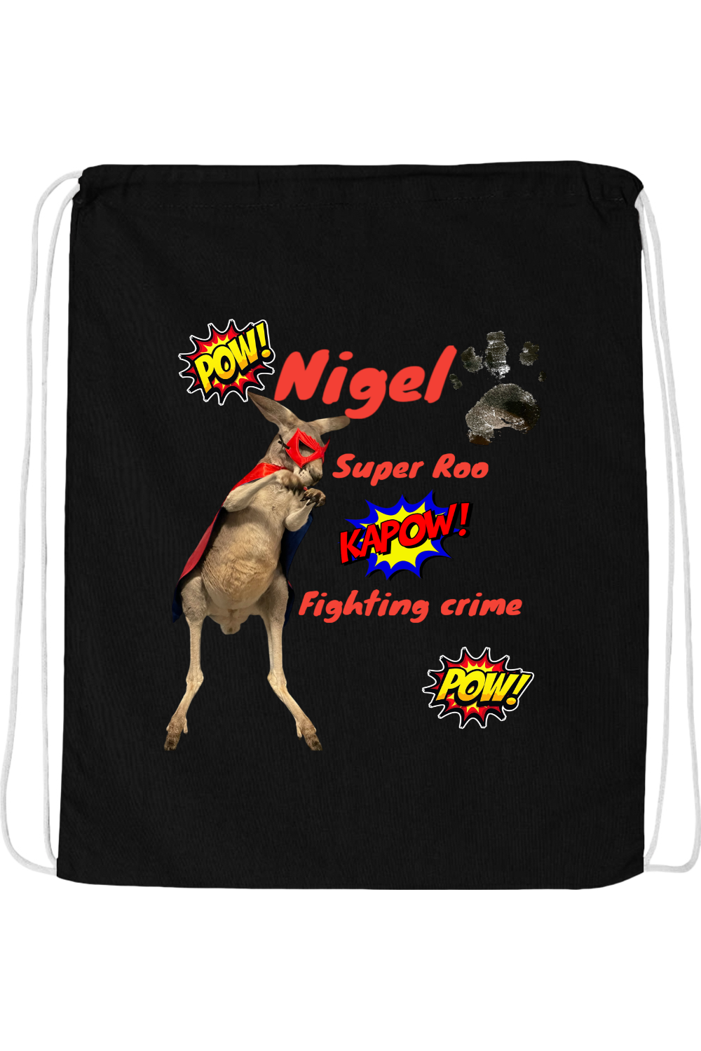 Fighting Crime Drawstring Bag