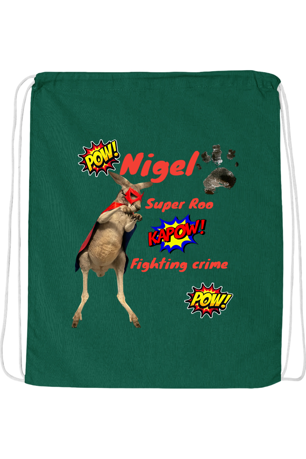 Fighting Crime Drawstring Bag