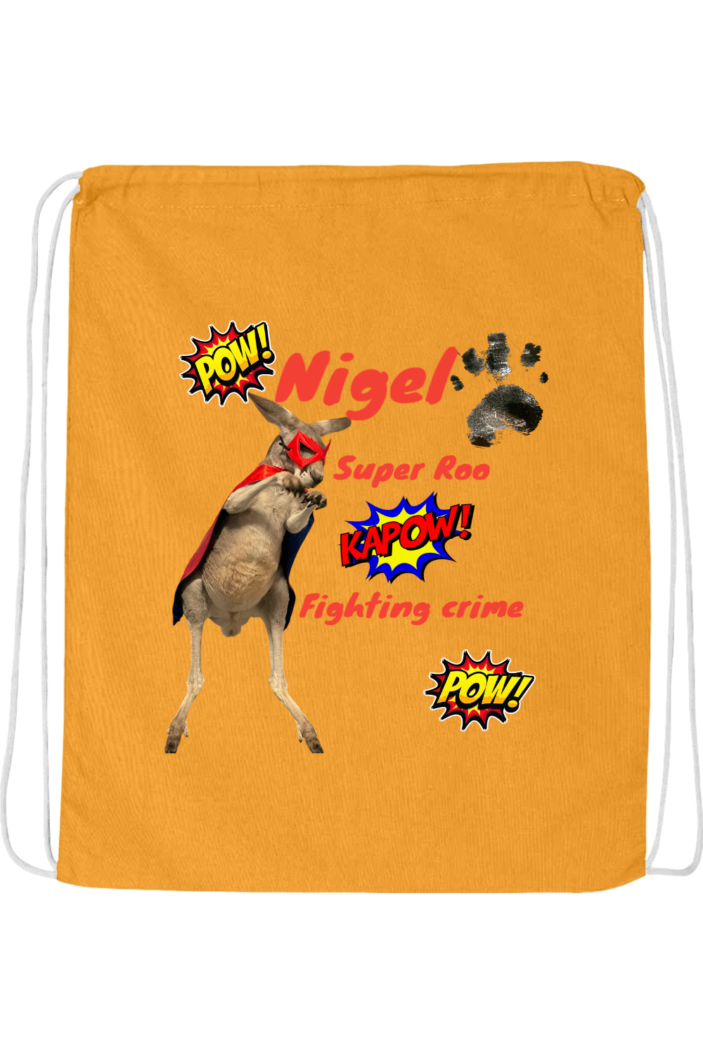 Fighting Crime Drawstring Bag