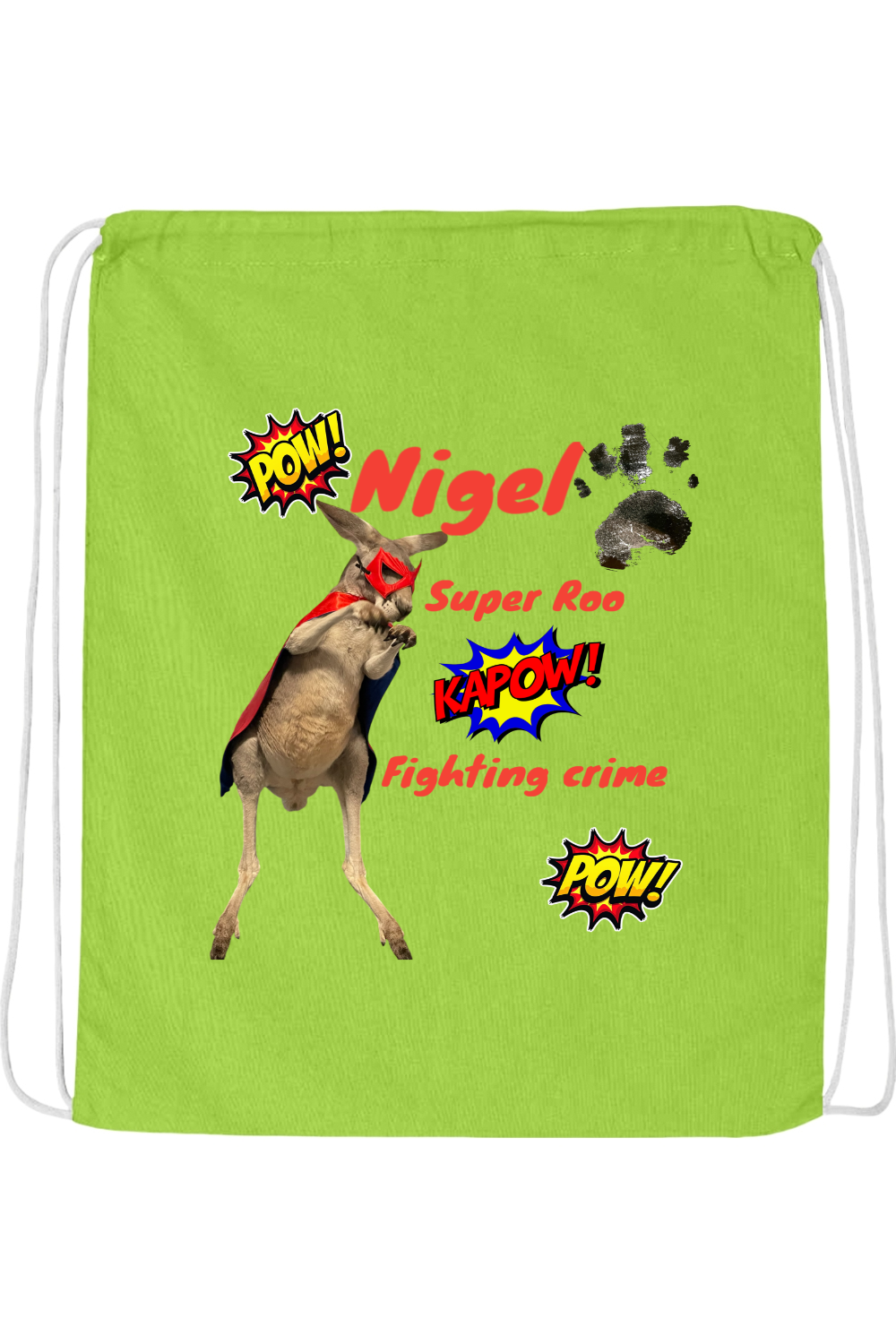 Fighting Crime Drawstring Bag