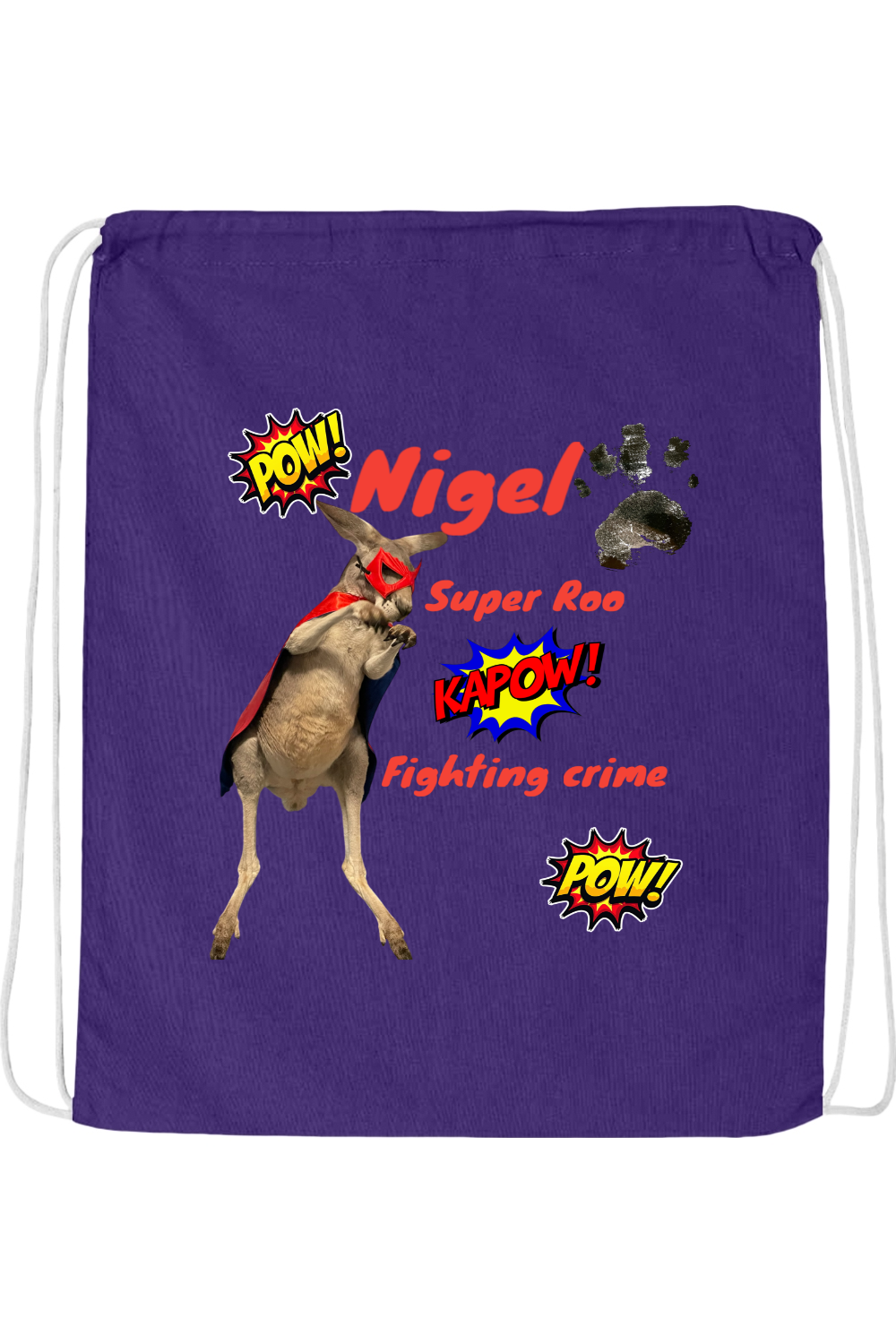 Fighting Crime Drawstring Bag