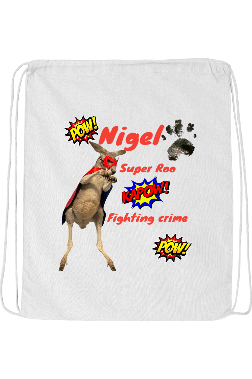 Fighting Crime Drawstring Bag