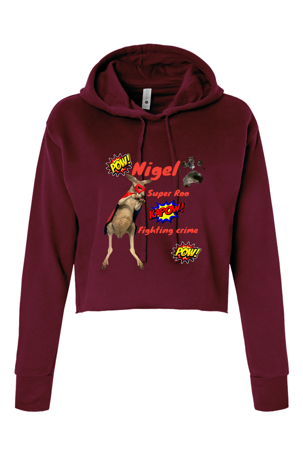 Fighting Crime Womens Cropped Hoodie