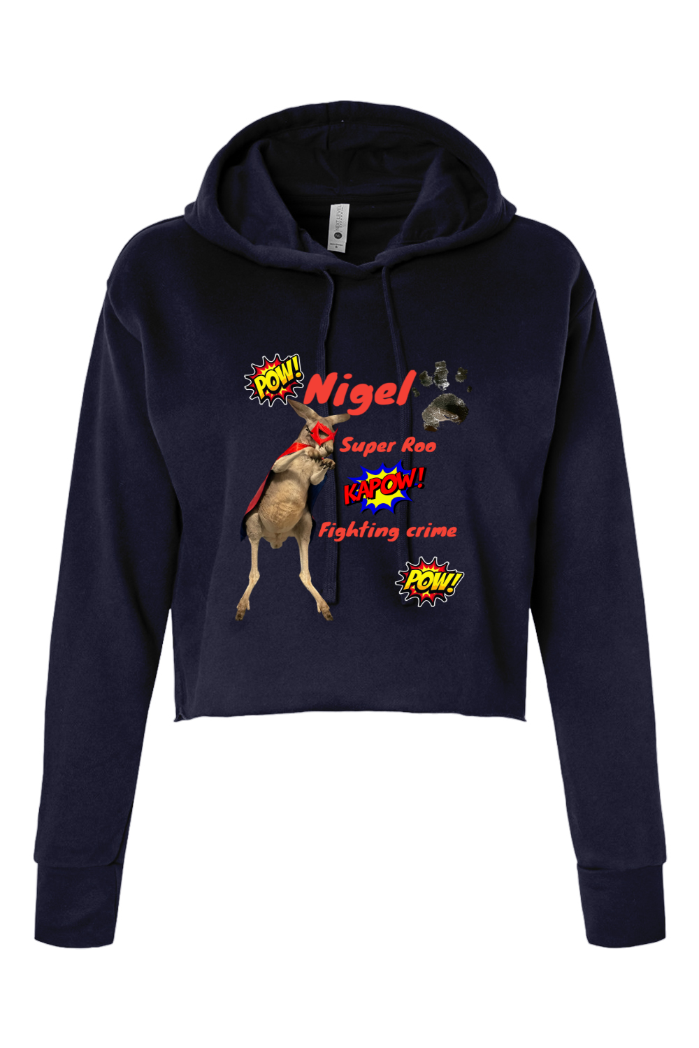 Fighting Crime Womens Cropped Hoodie