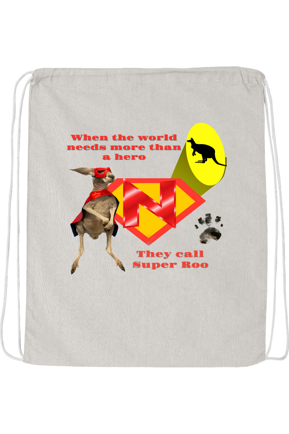 Super Roo Drawstring Bag
