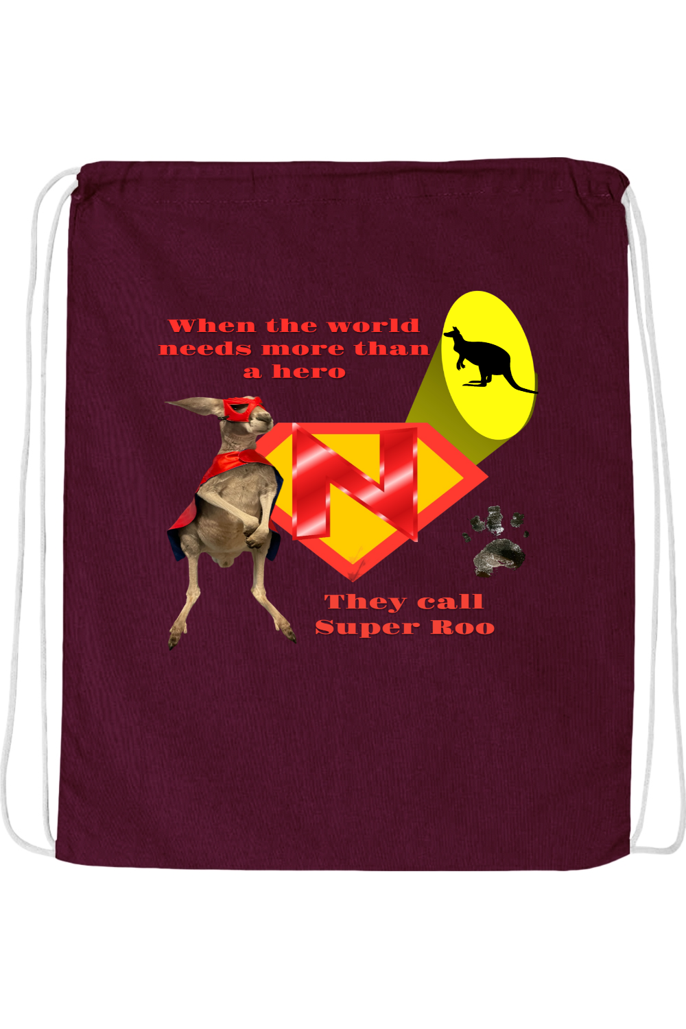Super Roo Drawstring Bag