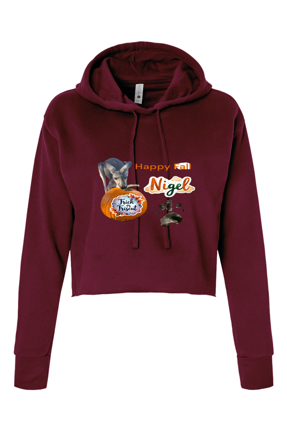 Happy Fall 2 Womens Cropped Hoodie