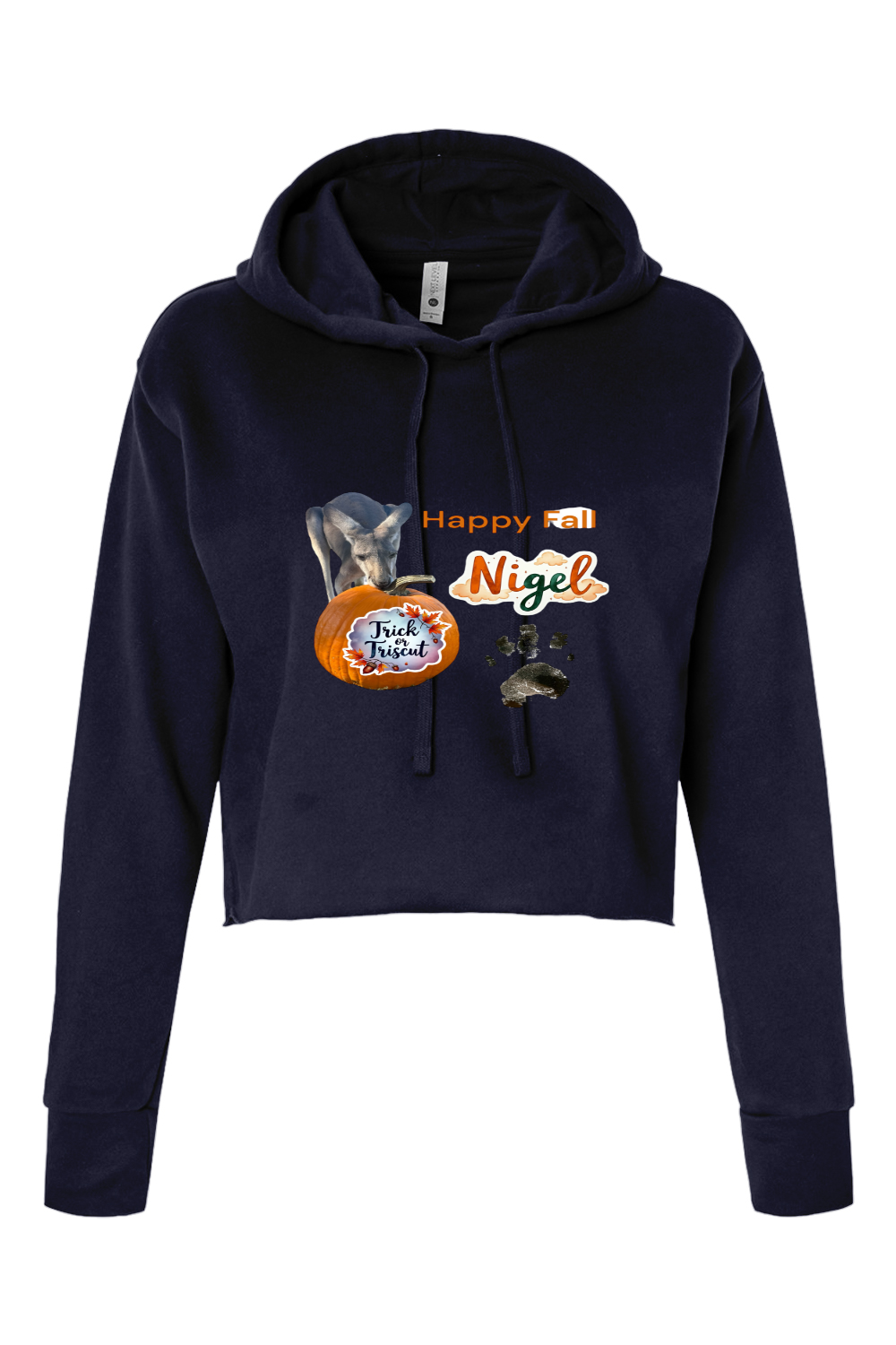 Happy Fall 2 Womens Cropped Hoodie