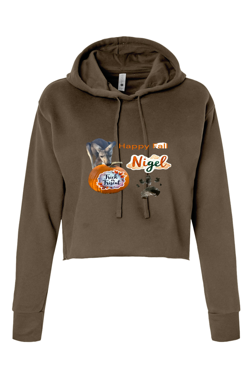 Happy Fall 2 Womens Cropped Hoodie