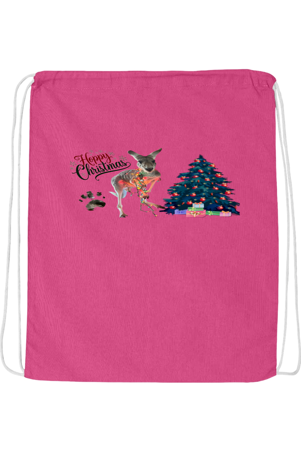 Hoppy Christmas Drawstring Bag