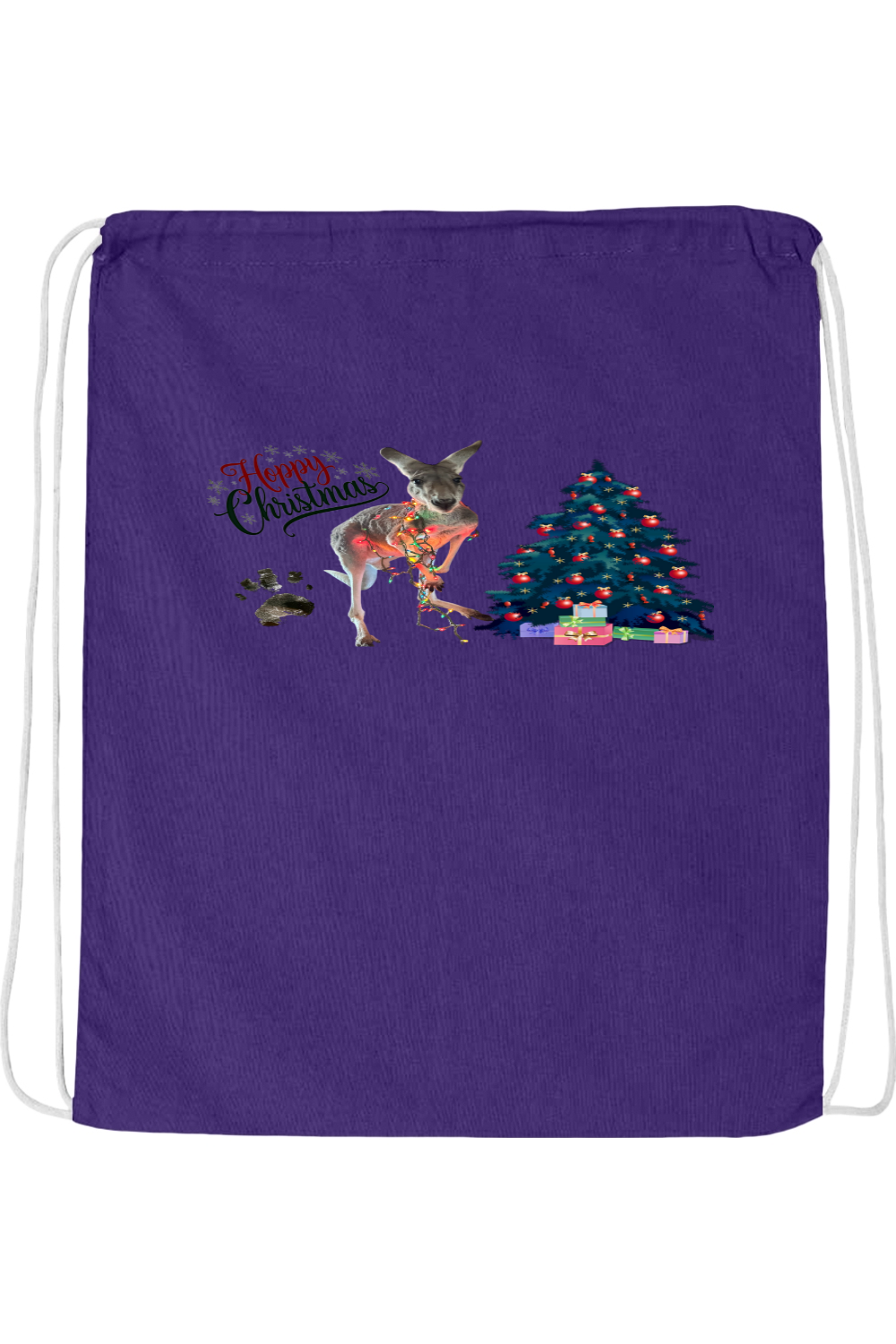 Hoppy Christmas Drawstring Bag