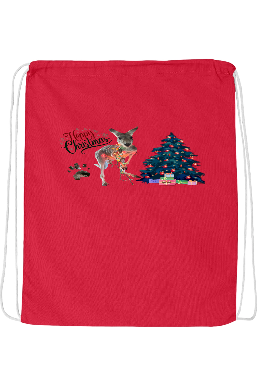 Hoppy Christmas Drawstring Bag