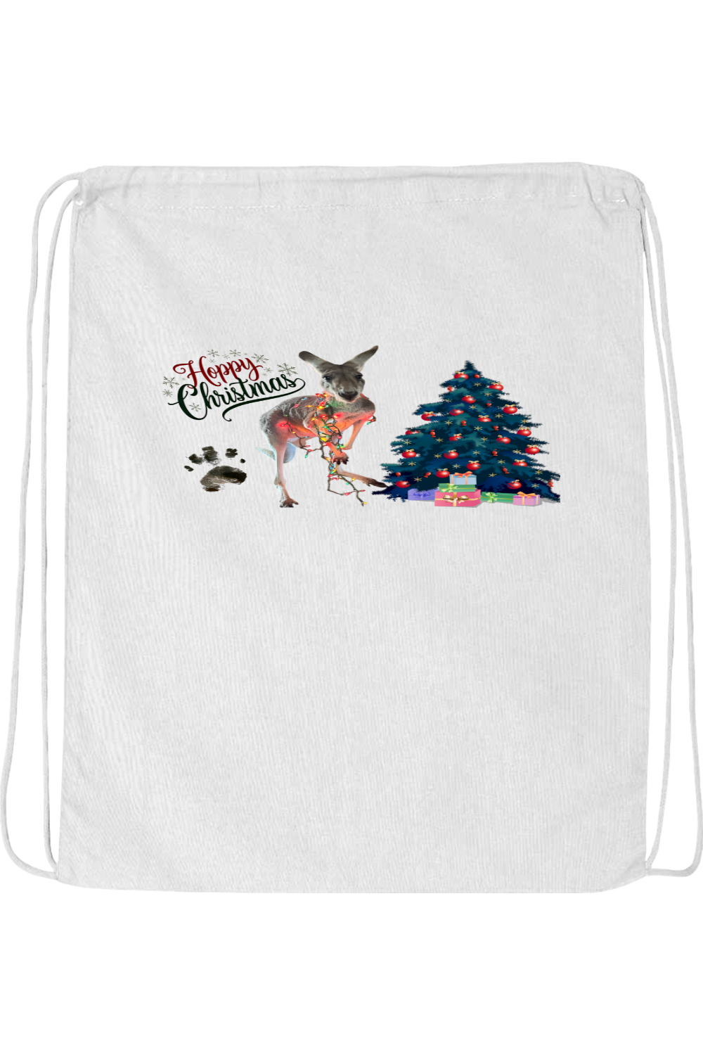 Hoppy Christmas Drawstring Bag