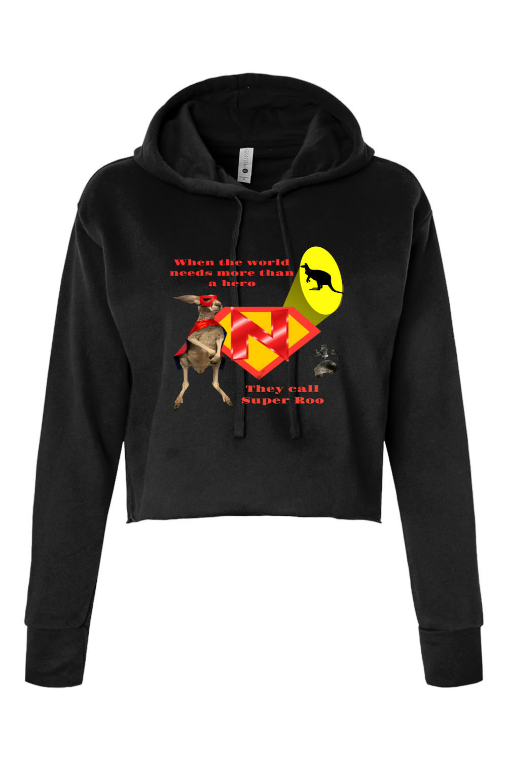 Super Roo Womens Cropped Hoodie