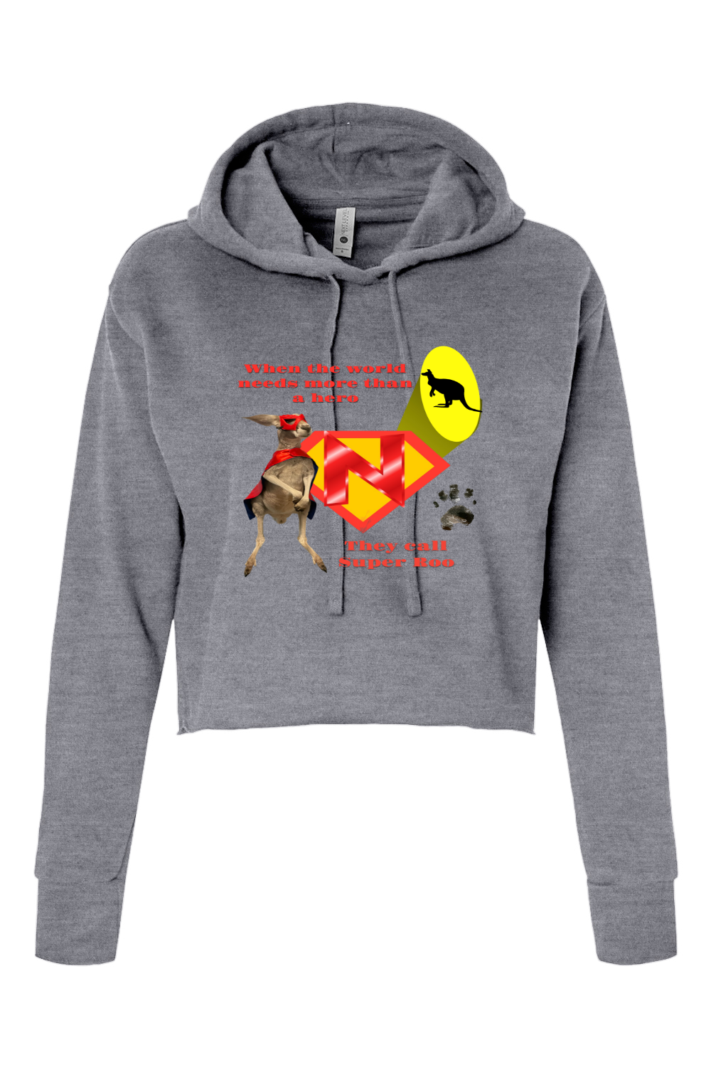 Super Roo Womens Cropped Hoodie