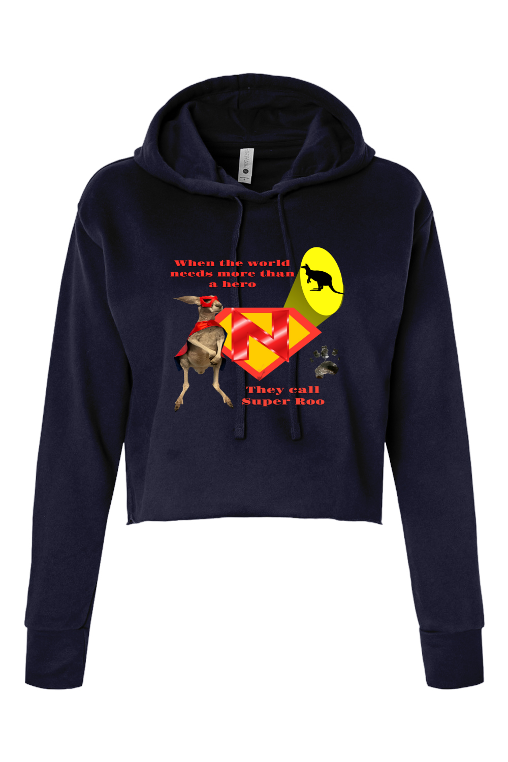 Super Roo Womens Cropped Hoodie
